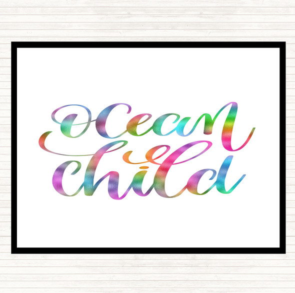 Ocean Child Rainbow Quote Placemat