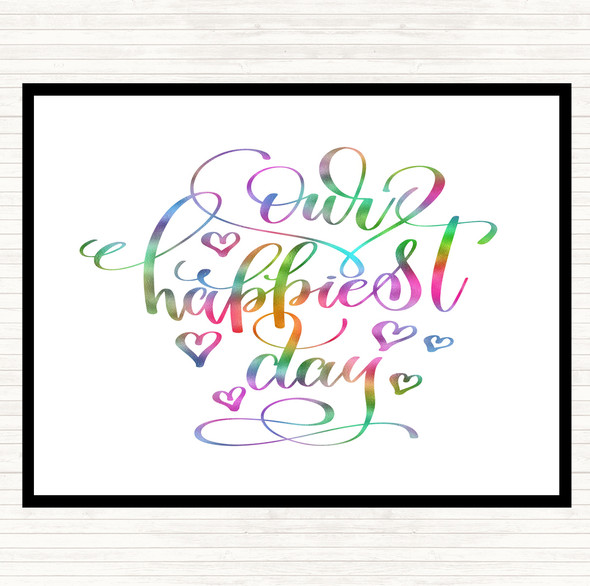 Our Happiest Day Rainbow Quote Placemat