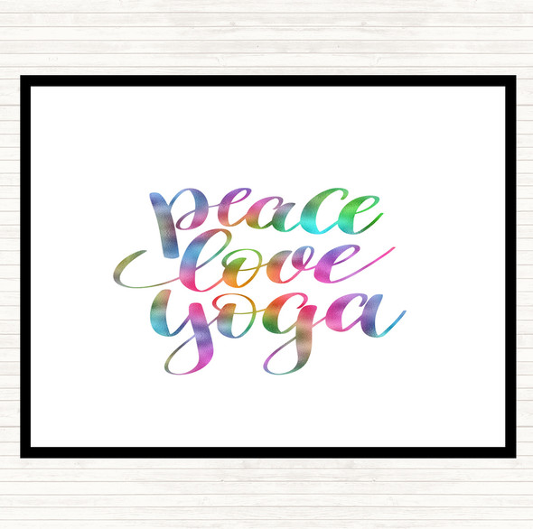 Peace Love Yoga Rainbow Quote Placemat