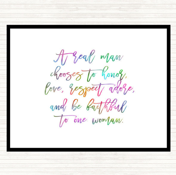 Real Man Rainbow Quote Placemat