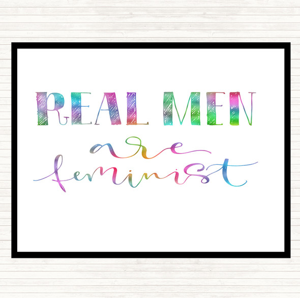 Real Men Feminist Rainbow Quote Placemat