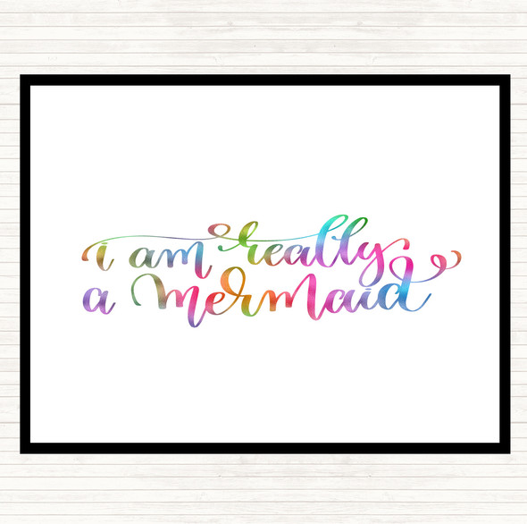 Really A Mermaid Rainbow Quote Placemat