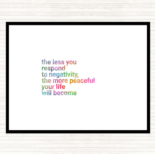 Respond Less To Negativity Rainbow Quote Placemat