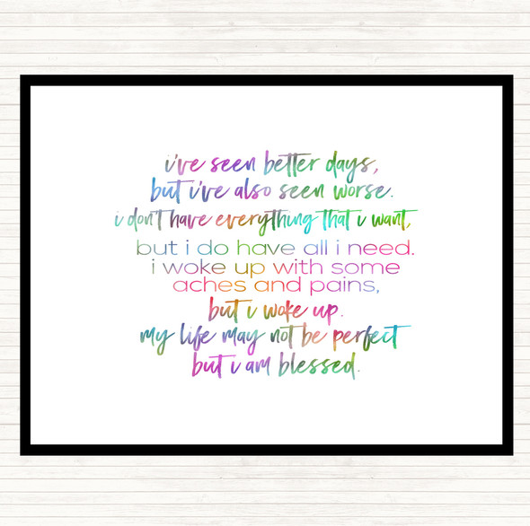Seen Better Days Rainbow Quote Placemat