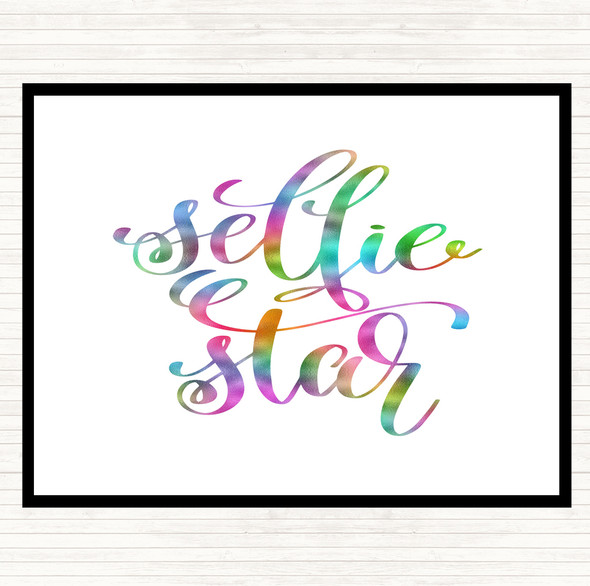 Selfie Star Rainbow Quote Placemat