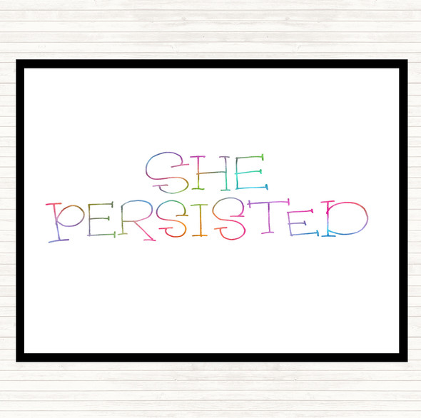 She Persisted Swirl Rainbow Quote Placemat