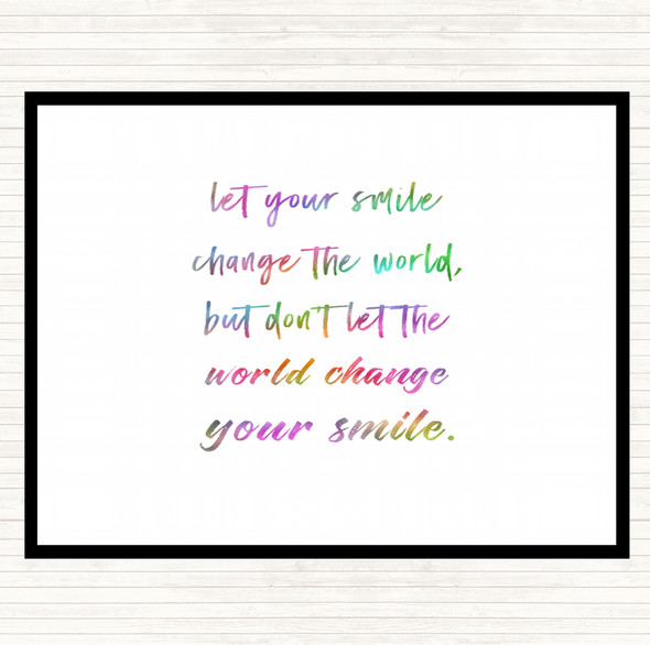 Smile Change The World Rainbow Quote Placemat