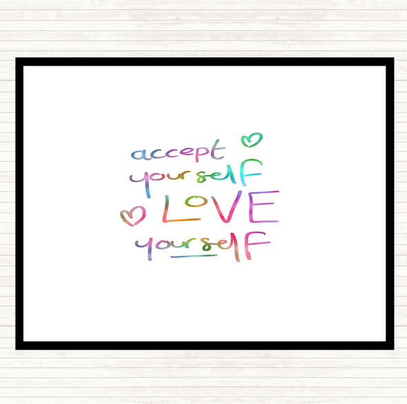 Accept Yourself Rainbow Quote Placemat