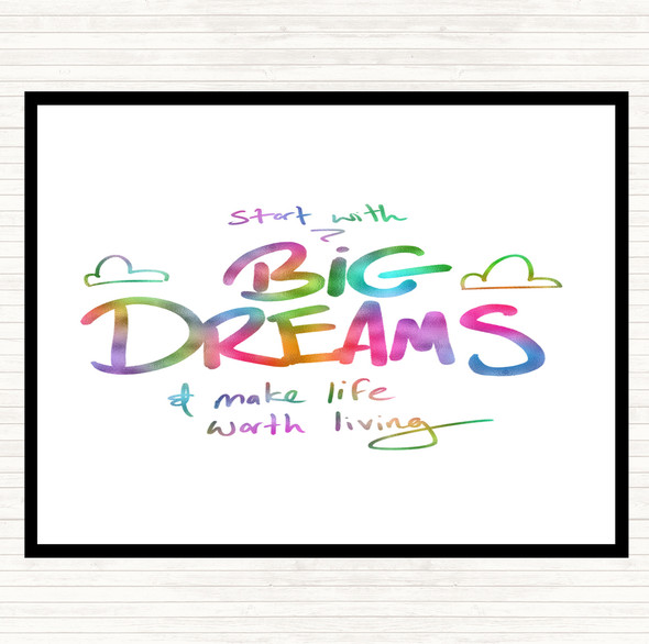 Start With Big Dreams Rainbow Quote Placemat