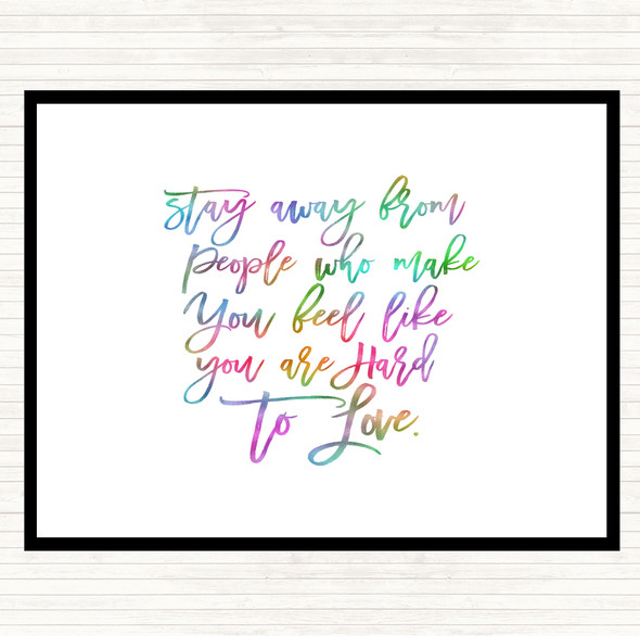 Stay Away Rainbow Quote Placemat