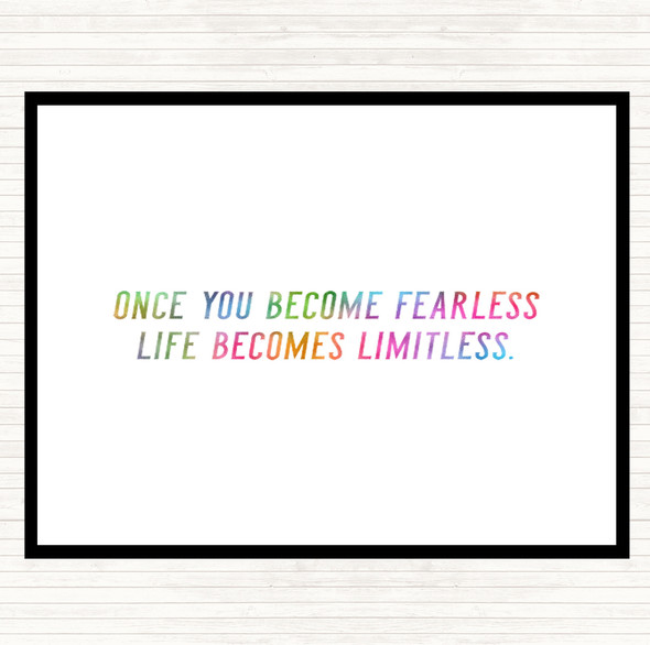 Become Fearless Rainbow Quote Placemat