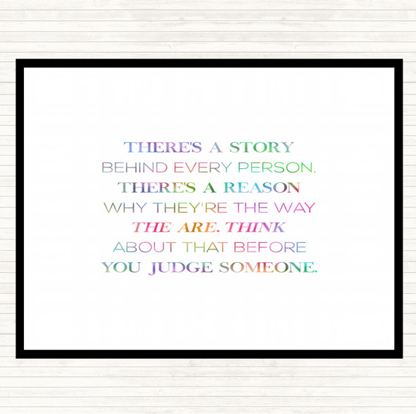 Story Behind Every Person Rainbow Quote Placemat