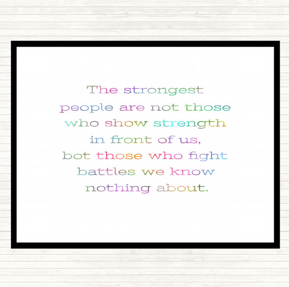 Strongest People Rainbow Quote Placemat