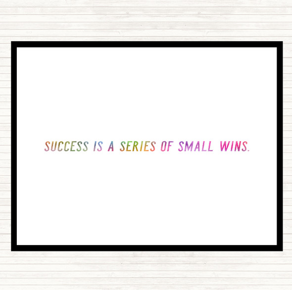 Success Is A Series Of Small Wins Rainbow Quote Placemat