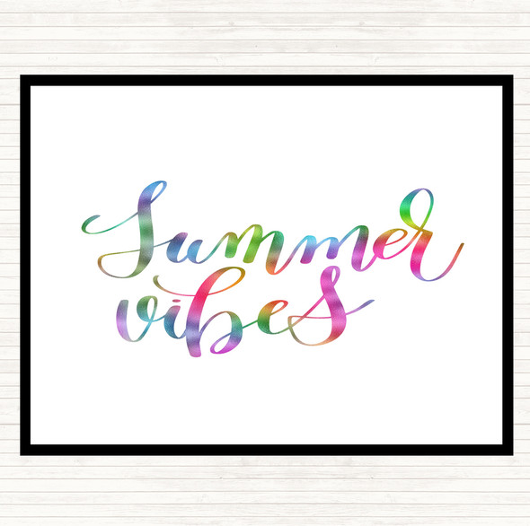 Summer Vibes Rainbow Quote Placemat