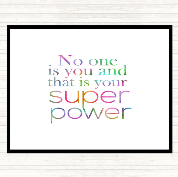 Super Power Rainbow Quote Placemat