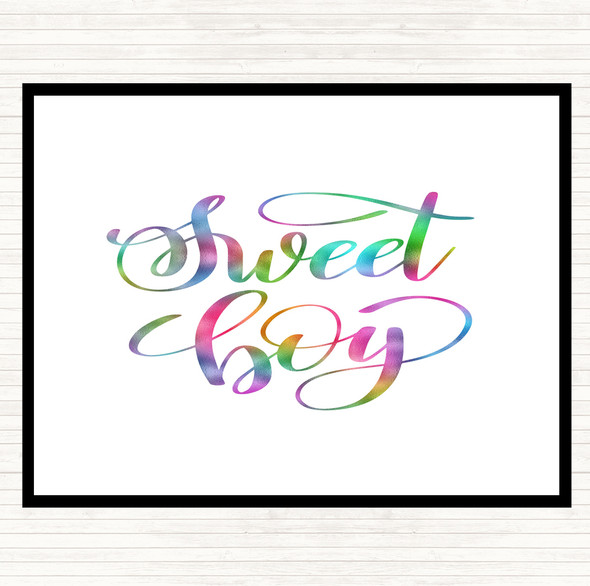 Sweet Boy Rainbow Quote Placemat