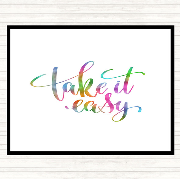 Take It Easy Rainbow Quote Placemat