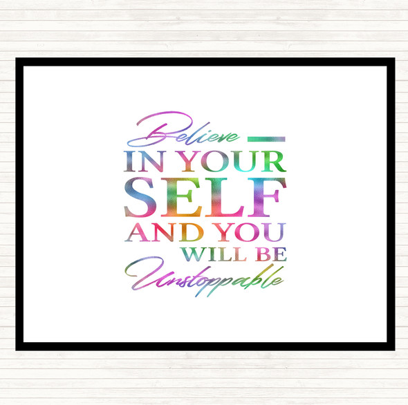 Believe In Yourself Rainbow Quote Placemat