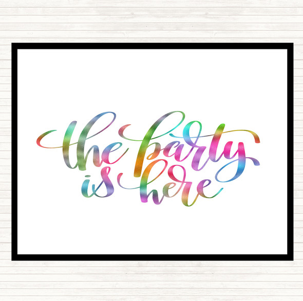 The Party Is Here Rainbow Quote Placemat