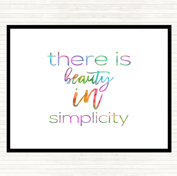 There Is Beauty In Simplicity Rainbow Quote Placemat