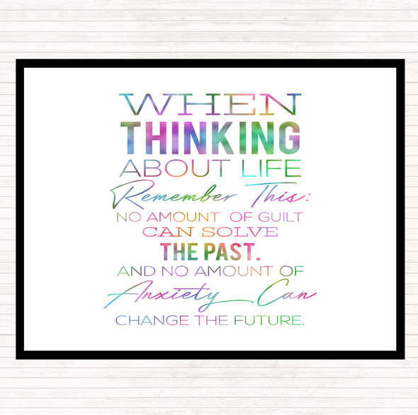 Thinking About Life Rainbow Quote Placemat