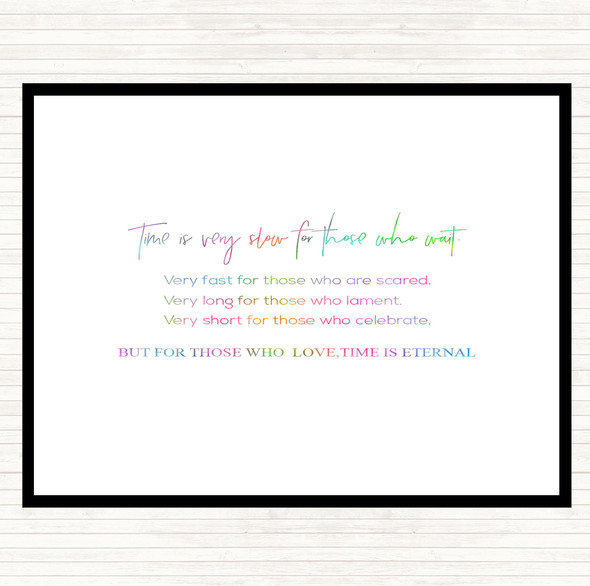 Time Is Slow Rainbow Quote Placemat