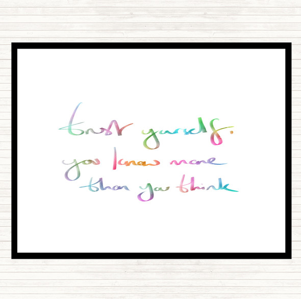 Trust Yourself Rainbow Quote Placemat