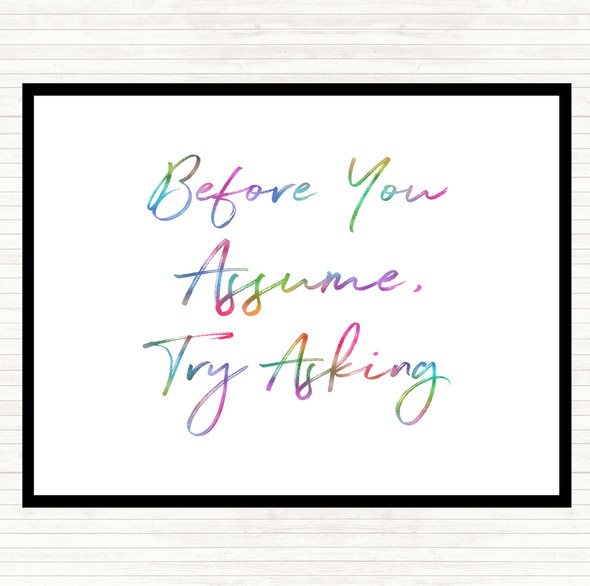 Try Asking Rainbow Quote Placemat