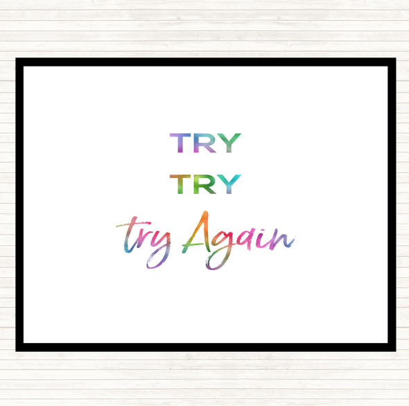 Try Try Again Rainbow Quote Placemat