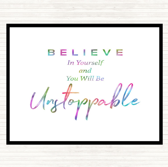 Unstoppable Rainbow Quote Placemat