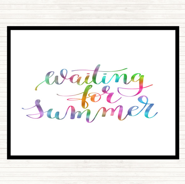 Waiting For Summer Rainbow Quote Placemat
