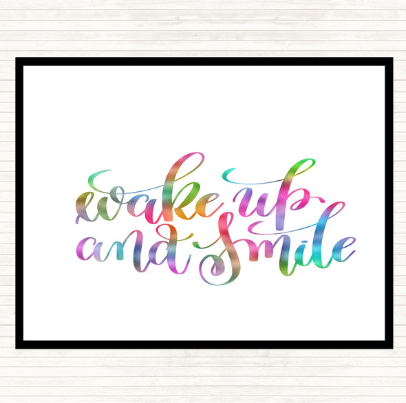 Wake Up Smile Rainbow Quote Placemat