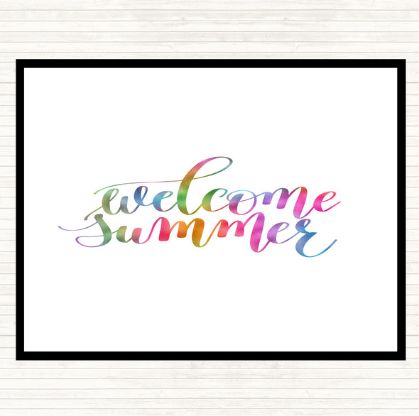 Welcome Summer Rainbow Quote Placemat