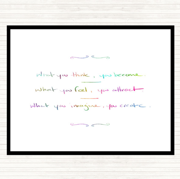What You Attract Rainbow Quote Placemat