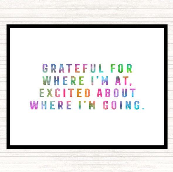 Where I'm Going Rainbow Quote Placemat