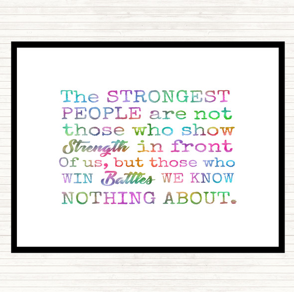 Win Battles Rainbow Quote Placemat