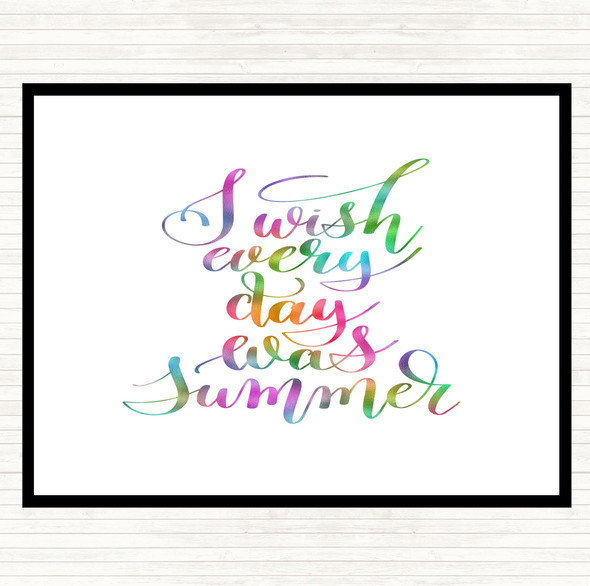 Wish Every Day Summer Rainbow Quote Placemat