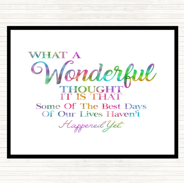Wonderful Thought Rainbow Quote Placemat