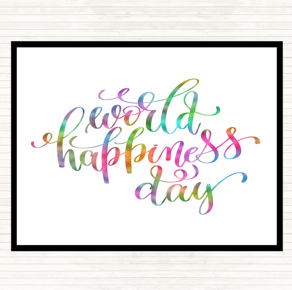 World Happiness Day Rainbow Quote Placemat