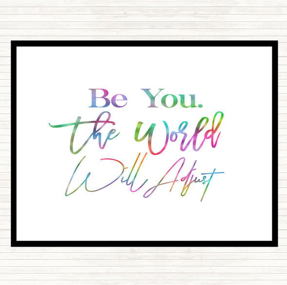 World Will Adjust Rainbow Quote Placemat