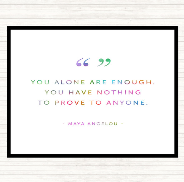 You Alone Rainbow Quote Placemat