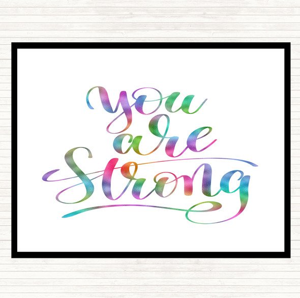 You Are Strong Rainbow Quote Placemat