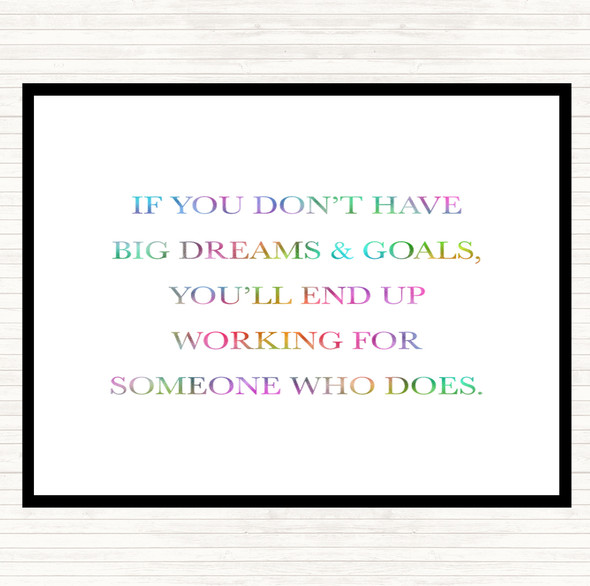 Big Dreams And Goals Rainbow Quote Placemat