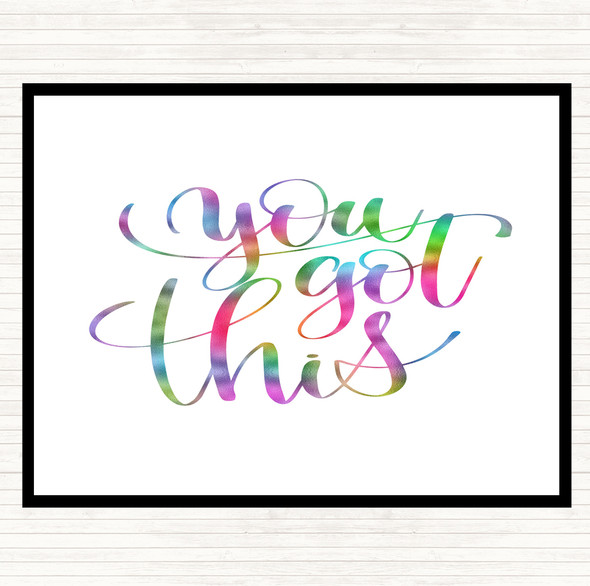 You Got This Swirl Rainbow Quote Placemat