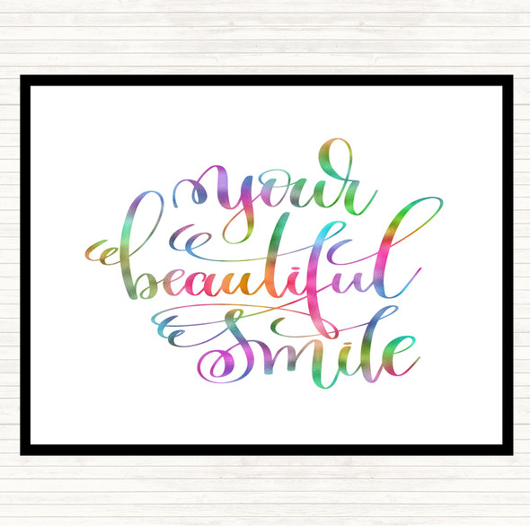Your Beautiful Smile Rainbow Quote Placemat