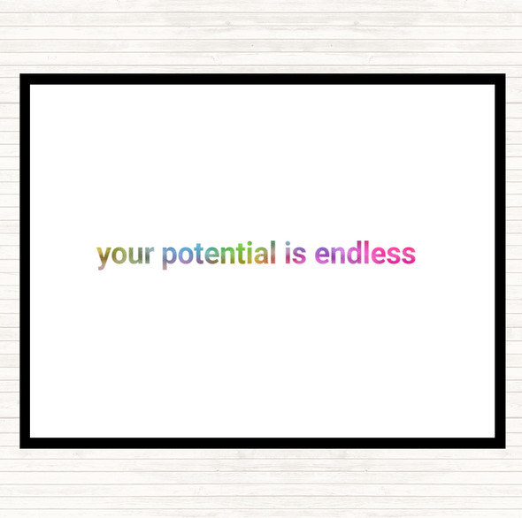 Your Potential Is Endless Rainbow Quote Placemat