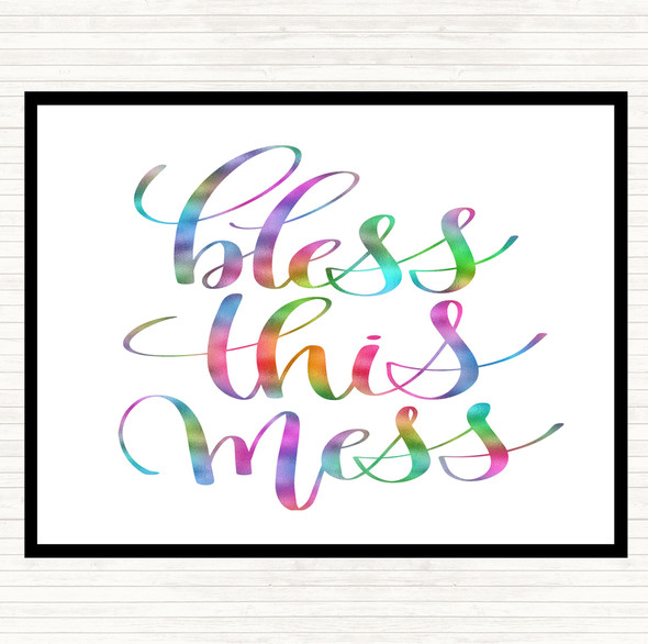 Bless This Mess Rainbow Quote Placemat