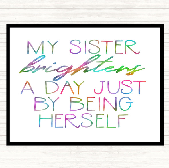 Brightens A Day Rainbow Quote Placemat