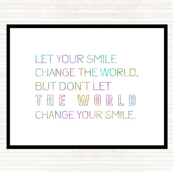 Change Your Smile Rainbow Quote Placemat